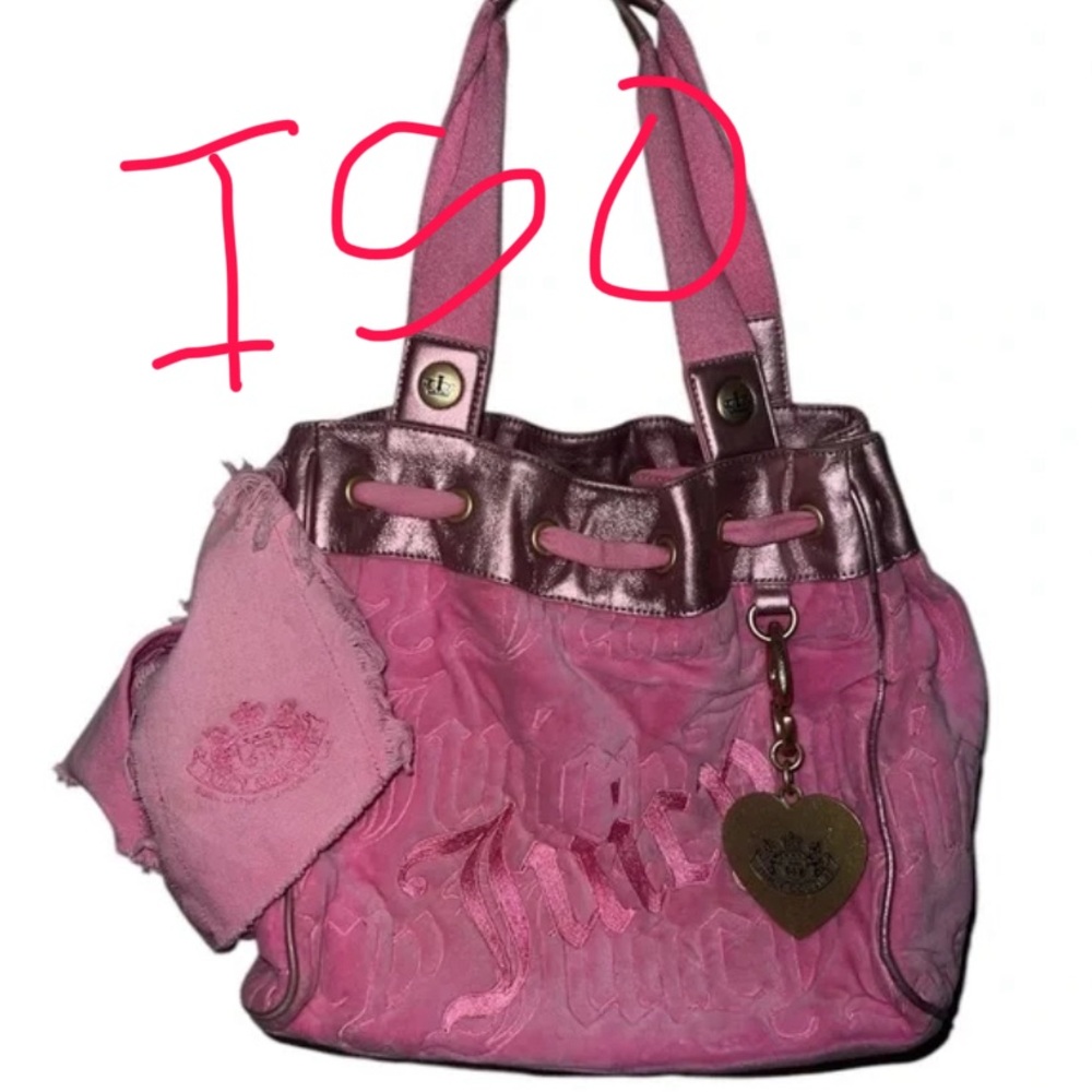 Juicy Couture Pink Shoulder Bag with Heart Charm